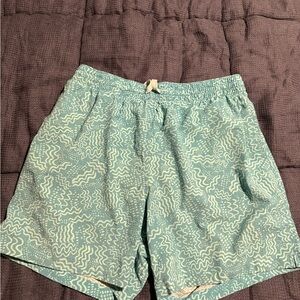 Chubbies Teal Wave Pattern Men's Swim Trunks